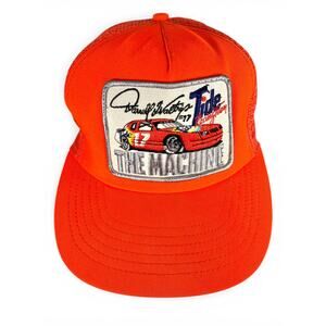 Vintage Tide Darrell Waltrip Racing Team Trucker Hat Neon Orange Mesh Snapback